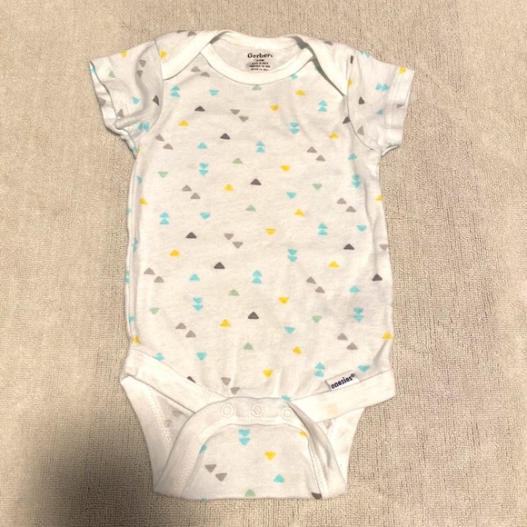 Set of 5 Gerber Short Sleeve Onesies Giraffe Moon Star Stripe Triangle, 3-6m - Picture 4 of 8